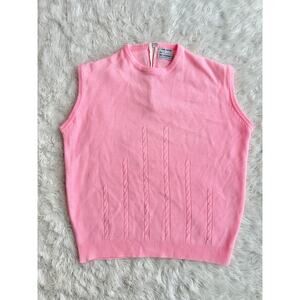 Vintage 70's Pink Acrylic Sleeveless Sweater